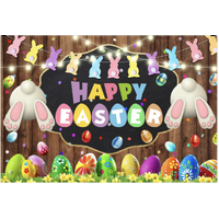 EASTER BUNNY PAW PRINTS CHOCOLATE FESTIVE PERSONALISED BIRTHDAY PARTY SUPPLIES BANNER BACKDROP DECORATION
