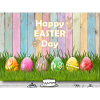 EASTER COLOURED EGGS PERSONALISED PARTY BANNER BACKDROP BACKGROUND