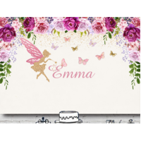 FAIRY BUTTERFLY PERSONALISED BIRTHDAY PARTY SUPPLIES BANNER BACKDROP DECORATION