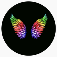 RAINBOW FAIRY WINGS BLUE PURPLE GREEN RED PINK YELLOW PARTY SUPPLIES ROUND BIRTHDAY PERSONALISED BANNER BACKDROP DECORATION