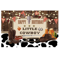 COWBOY FARM WESTERN PERSONALISED BIRTHDAY PARTY SUPPLIES BANNER BACKDROP DECORATION
