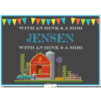 FARM HOUSE BARN ANIMAL TRACTOR PERSONALISED BIRTHDAY PARTY SUPPLIES BANNER BACKDROP DECORATION