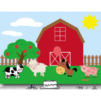 FARM BARN ANIMAL COW HORSE PIG PERSONALISED BIRTHDAY PARTY BANNER BACKDROP