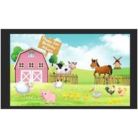 FARM BARN PINK ANIMAL COW HORSE PIG PERSONALISED BIRTHDAY PARTY SUPPLIES BANNER BACKDROP DECORATION