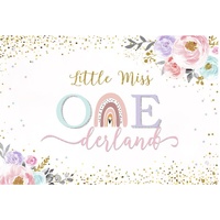 LITTLE MISS ONE BOHEMIAN PERSONALISED FIRST BIRTHDAY PARTY SUPPLIES BANNER BACKDROP DECORATION