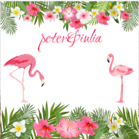 FLAMINGO PINK FLOWER PERSONALISED PARTY SUPPLIES BANNER BACKDROP DECORATION