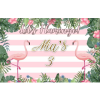 FLAMINGO PINK GIRL PERSONALISED BIRTHDAY PARTY BANNER BACKDROP BACKGROUND