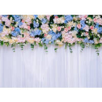 WEDDING BRIDAL SHOWER BLUE FLOWERS FLORAL PERSONALISED PARTY BANNER BACKDROP