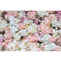 FLOWER PINK WHITE PERSONALISED PARTY SUPPLIES BANNER BACKDROP DECORATION
