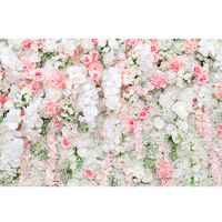 FLOWER PINK WHITE PERSONALISED PARTY BANNER BACKDROP BACKGROUND