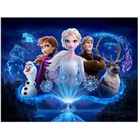 FROZEN ELSA ANNA NIGHT SKY PERSONALISED BIRTHDAY PARTY BANNER BACKDROP