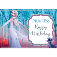 FROZEN ANNA ELSA PERSONALISED BIRTHDAY PARTY BANNER BACKDROP BACKGROUND