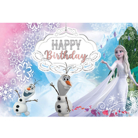 FROZEN ELSA OLAF PERSONALISED BIRTHDAY PARTY BANNER BACKDROP BACKGROUND
