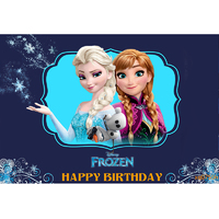 FROZEN ANNA ELSA PERSONALISED BIRTHDAY PARTY SUPPLIES BANNER BACKDROP DECORATION