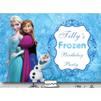 FROZEN ANNA ELSA OLAF PERSONALISED BIRTHDAY PARTY BANNER BACKDROP BACKGROUND
