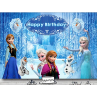FROZEN ANNA ELSA OLAF PERSONALISED BIRTHDAY PARTY SUPPLIES BANNER BACKDROP DECORATION