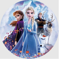 FROZEN ANNA ELSA OLAF KRISTOFF PARTY SUPPLIES ROUND BIRTHDAY PERSONALISED BANNER BACKDROP DECORATION