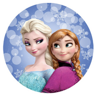 DISNEY FROZEN ANNA ELSA SISTERS SNOWFLAKE PARTY SUPPLIES ROUND BIRTHDAY PERSONALISED BANNER BACKDROP DECORATION