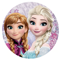 DISNEY FROZEN ANNA ELSA SISTERS SNOWFLAKES FLOWERS PARTY SUPPLIES ROUND BIRTHDAY PERSONALISED BANNER BACKDROP DECORATION