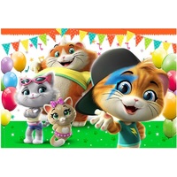 44 CATS GATTI CUTE PERSONALISED BIRTHDAY PARTY BANNER BACKDROP BACKGROUND