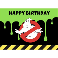 GHOSTBUSTERS PUFT MARSHMALLOW SLIME STOP SIGN PERSONALISED BIRTHDAY PARTY SUPPLIES BANNER BACKDROP DECORATION