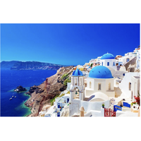 GREEK ISLANDS HOLIDAY EUROPE SEASIDE OCEAN MOUNTAIN PERSONALISED PARTY SUPPLIES BANNER BACKDROP DECORATION