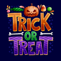 HALLOWEEN TRICK OR TREAT CANDY JACK-O-LANTERN PERSONALISED BIRTHDAY PARTY SUPPLIES BANNER BACKDROP DECORATION