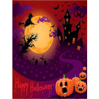 HALLOWEEN WITCH PUMPKIN PERSONALISED PARTY SUPPLIES BANNER BACKDROP DECORATION