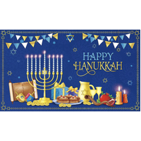 HANUKKAH FEAST MINORA CANDLES STAR FLAME PERSONALISED PARTY SUPPLIES BANNER BACKDROP DECORATION