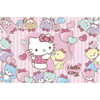 HELLO KITTY TEDDY BEARS HEARTS BALLOONS PERSONALISED BIRTHDAY PARTY SUPPLIES BANNER BACKDROP DECORATION