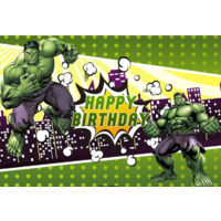 THE HULK GREEN SUPERHERO PERSONALISED BIRTHDAY PARTY BANNER BACKDROP BACKGROUND