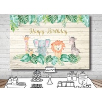 JUNGLE SAFARI ANIMAL BABY SHOWER PERSONALISED BIRTHDAY PARTY SUPPLIES BANNER BACKDROP DECORATION