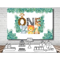 JUNGLE SAFARI ANIMAL WILD ONE PERSONALISED BIRTHDAY PARTY SUPPLIES BANNER BACKDROP DECORATION