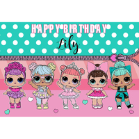 LOL SURPRISE PERSONALISED BIRTHDAY PARTY SUPPLIES BANNER BACKDROP DECORATION
