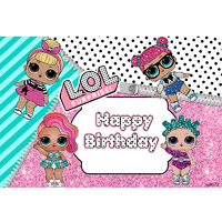 LOL SURPRISE DOLLS PERSONALISED BIRTHDAY PARTY SUPPLIES BANNER BACKDROP DECORATION