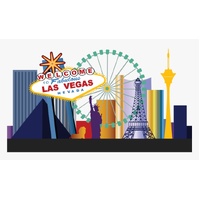 LAS VEGAS CASINO IFFLE TOWER STATUE LIBERTY PYRAMID PERSONALISED BIRTHDAY PARTY SUPPLIES BANNER BACKDROP DECORATION