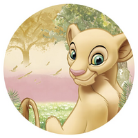 DISNEY LION KING NALA JUNGLE TREES BIRDS PARTY SUPPLIES ROUND BIRTHDAY PERSONALISED BANNER BACKDROP DECORATION