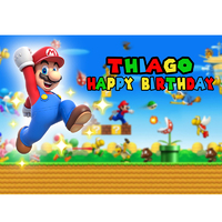 MARIO BROS BROTHERS PERSONALISED BIRTHDAY PARTY SUPPLIES BANNER BACKDROP DECORATION