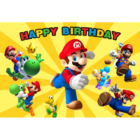 MARIO BROS BROTHER PERSONALISED BIRTHDAY PARTY BANNER BACKDROP BACKGROUND