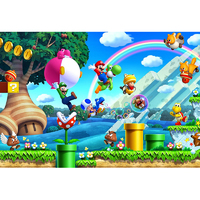 MARIO BROS GAME PERSONALISED BIRTHDAY PARTY BANNER BACKDROP BACKGROUND