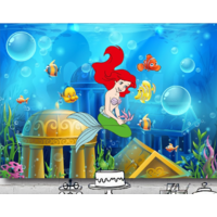 LITTLE MERMAID ARIEL PERSONALISED BIRTHDAY PARTY SUPPLIES BANNER BACKDROP DECORATION