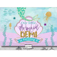 MERMAID UNDER THE SEA PERSONALISED BIRTHDAY PARTY BANNER BACKDROP BACKGROUND