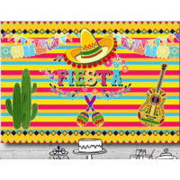 MEXICAN FIESTA SPANISH PERSONALISED BIRTHDAY PARTY BANNER BACKDROP BACKGROUND