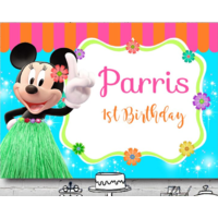 MICKEY MOUSE HAWAII PERSONALISED BIRTHDAY PARTY BANNER BACKDROP BACKGROUND