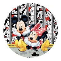 DISNEY MICKEY MINNIE PHOTO STRIPS PARTY SUPPLIES ROUND BIRTHDAY PERSONALISED BANNER BACKDROP DECORATION
