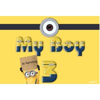 MINIONS BOB KEVIN STUART PERSONALISED BIRTHDAY PARTY BANNER BACKDROP BACKGROUND