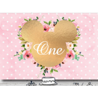 MINNIE MOUSE FLOWER PERSONALISED BIRTHDAY PARTY SUPPLIES BANNER BACKDROP DECORATION