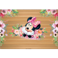 MINNIE MOUSE FLOWER GOLD PERSONALISED BIRTHDAY PARTY BANNER BACKDROP BACKGROUND