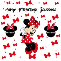 MINNIE MOUSE RED WHITE BOWS BIRTHDAY PERSONALISED BIRTHDAY PARTY SUPPLIES BANNER BACKDROP DECORATION