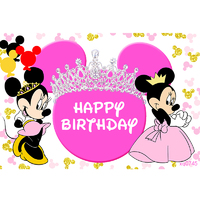 MINNIE MOUSE PINK PRINCESS BIRTHDAY PERSONALISED BIRTHDAY PARTY BANNER BACKDROP